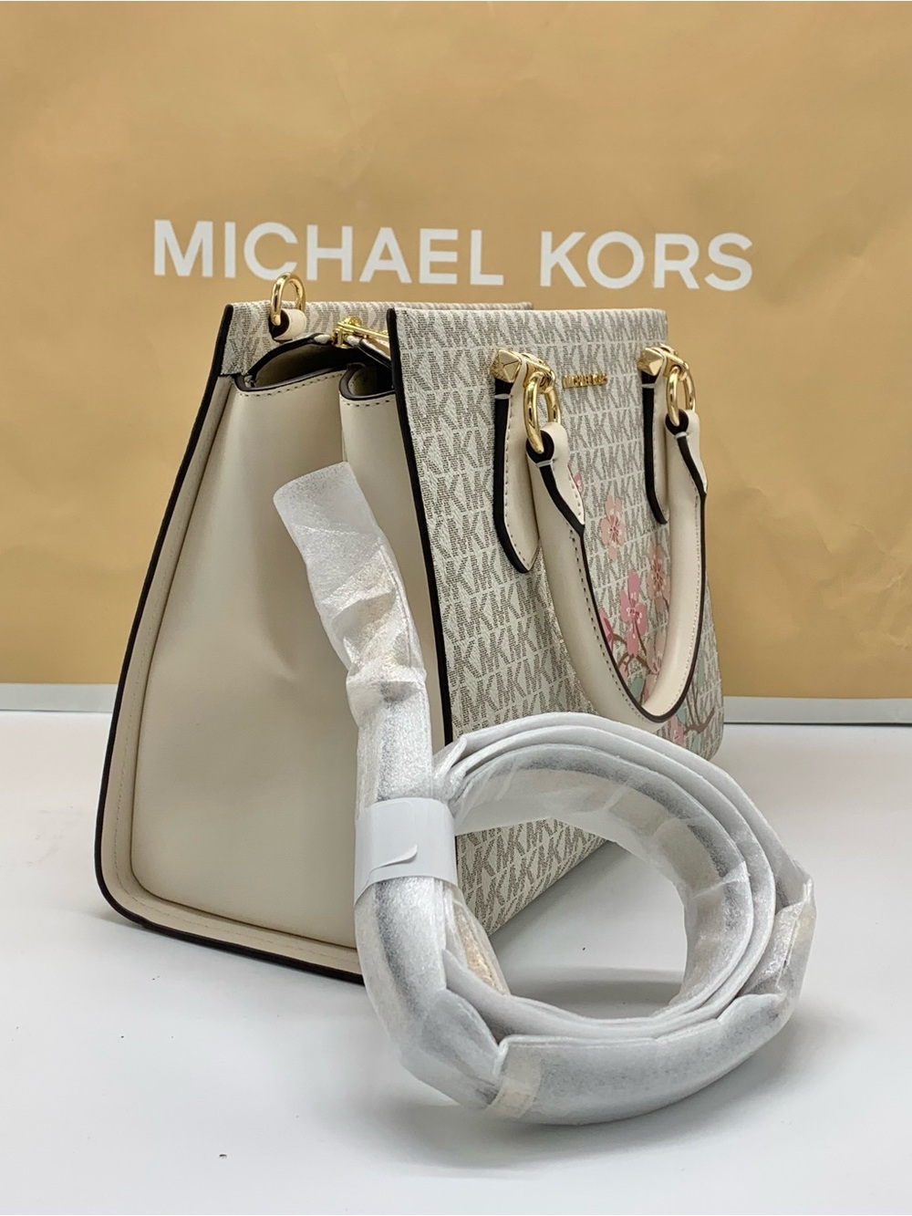 Michael Kors Marilyn Medium Embellished Signature Logo Satchel - Picture 3 of 14